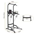 Barre de Traction - HOME FITNESS CODE - Chaise Romaine - Power Tower - Pull Up Ajustable -  Multifonctions dip station Noir-1