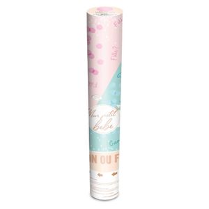 Canons à Confettis Révélation Sexe Bébé – 4 Confettis Rose – Baby Shower Fille