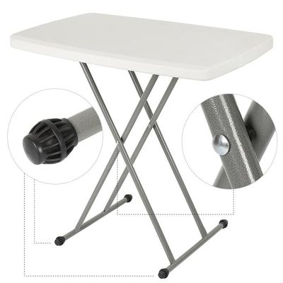 Table Pliante 76x50x74cm Robuste - Table Pique-Nique Portable Intérieur Extérieur Blanc