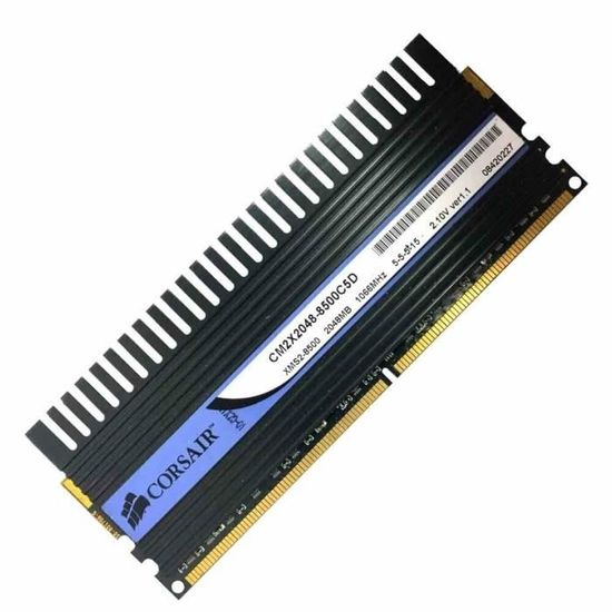 Corsair 2 Go DDR2 1066MHZ PC2 8500 DIMM 240 broches CM2X2048 8500C5D Cdiscount Informatique