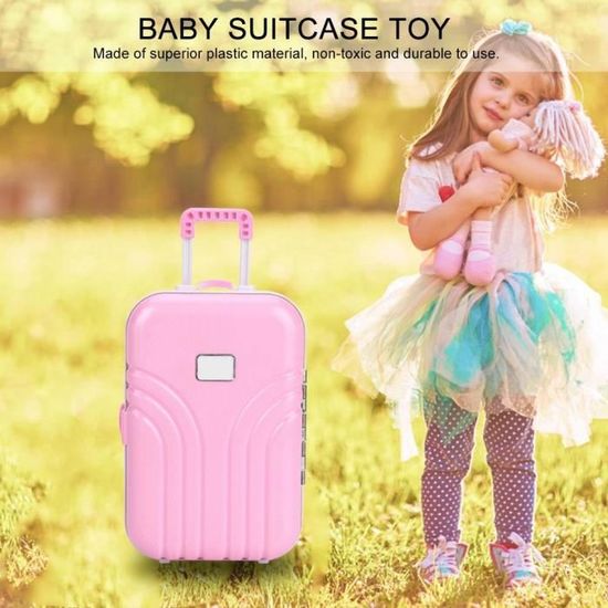 Jouet de valise Jouet de valise à roulettes, Jouet de valise de bébé en plastique, Jouet de bébé, Mini boîte à bagages pour bébé(Silver