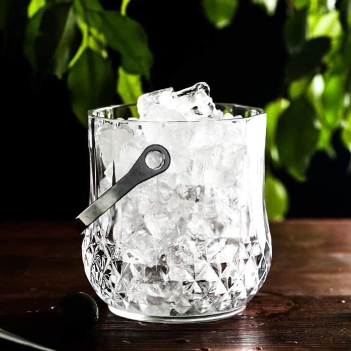 Seau à Glace En Acier Inoxydable BugyKido 4L - Avec Couvercle Et Pince, Pour Champagne, Cocktails, Fêtes Et Barbecue