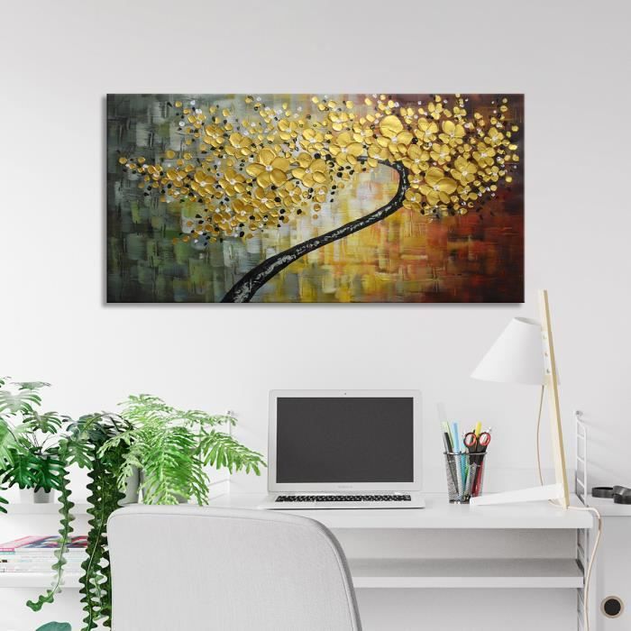 Feuille d'or jaune Murale Art Toile tableau peinture plante abstraite nordique Murale Tableaux pour salon moderne Decoration murale affiches et 50 Feuille d'or jaune Murale Art Toile tableau peinture plante abstraite nordique Murale Tableaux pour salon moderne Decoration murale affiches et 50