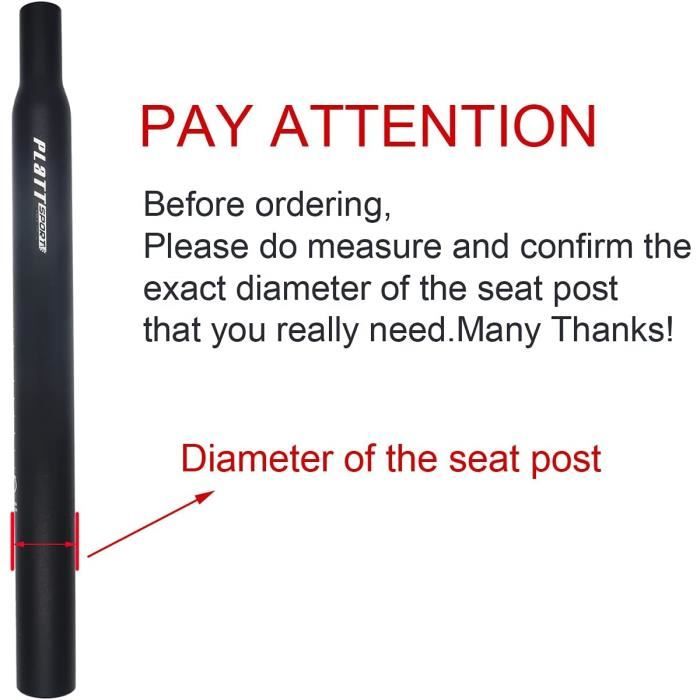 BESNIN Tige De Selle De Vélo, Tige De Selle Alliage D'aluminium 25,4 X 400mm - Angle De Selle Réglable - Tiges De Selle Pour Vélo De Route, VTT, BMX