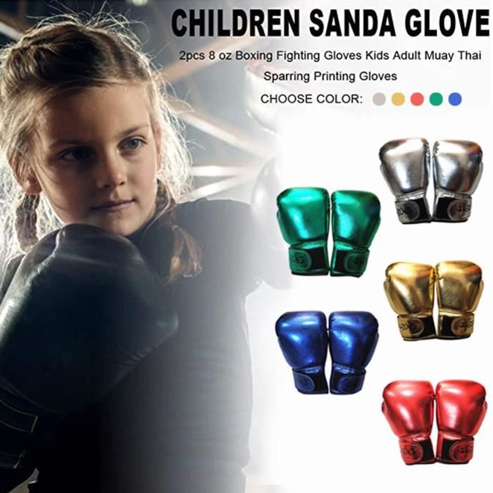 Sac de frappe,Gants de boxe solides pour enfants, mitaines d'entraînement  en PU Sanda Kickboxing, sac de boxe, combat - Type Red