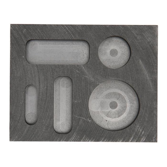 Moule à Lingots Graphite 6 Trous - Pour Fusion Or, Argent, Métaux Précieux (Haute Température Résistance)