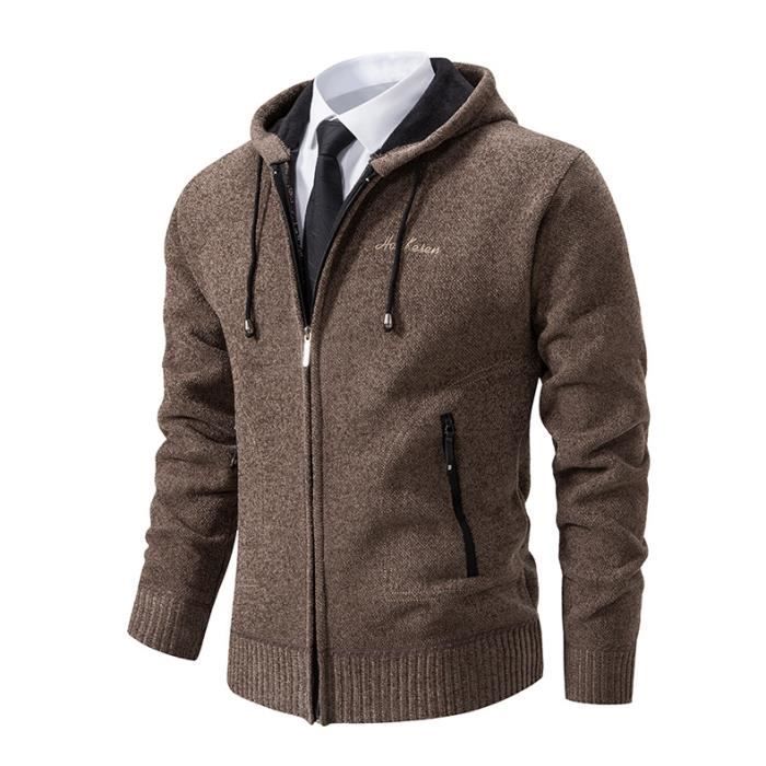 Cardigan Acrylique Fermeture éclair Beige Taille M Cardigan Homme Fermeture éclair - Col Rond Et 2 Poches - Beige Taille M - 100% Acrylique Doux Et Chaud Vêtement Confort