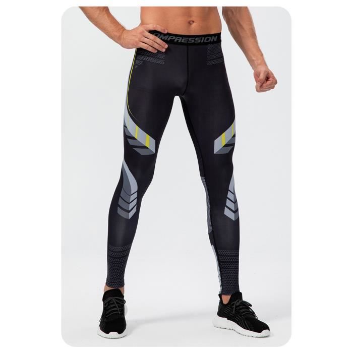 Pantalon de compression Homme Fitness Noir Taille lastiqu e