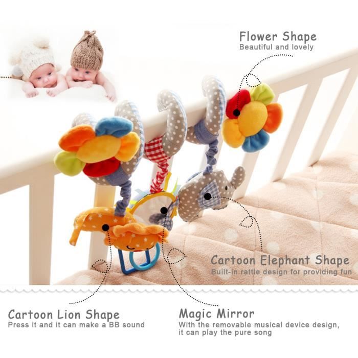 Hochet Suspendu En Peluche D'oiseau Jouets D'activité De Bébé Poussette D'animaux Jouets Jouets