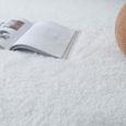 Tapis De Salon Shaggy - Marque - Uni Blanc - Poils Longs - 140x200cm-2