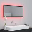 Nouveauté!Miroir Décoratif - Miroir Attrayante salon à LED de salle de bain Gris 90x8,5x37 cm Aggloméré315-2