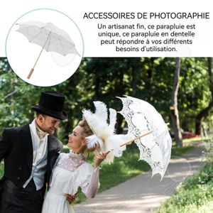 Parasol De Mariée En Dentelle Rouge - Ombrelle Portable Pour Photos, Décoration De Cérémonie, Style Vintage élégant