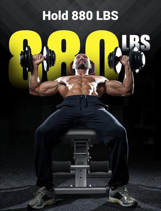 Banc De Musculation IDMarket Réglable Et Pliable - Entraînement Complet Corps, 7 Niveaux