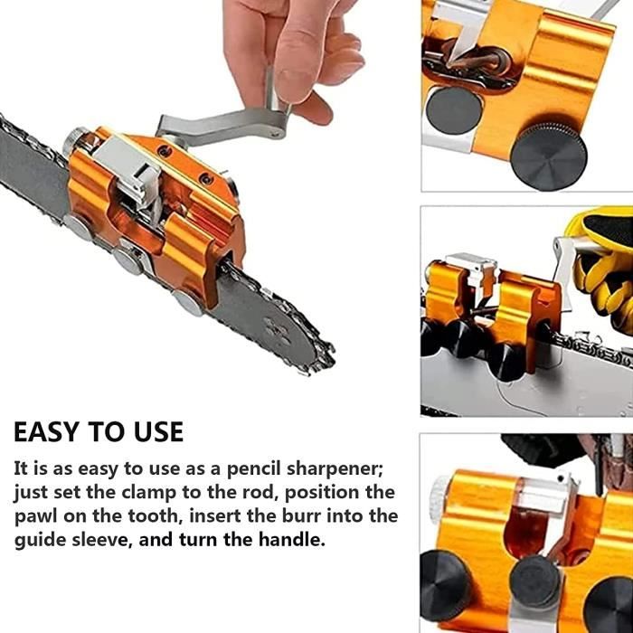 FAMKIT Affûteur Chaîne Tronçonneuse 2-en-1 3/8 4,0 Mm – Compatible STIHL 56057504303 Rapide Et Portable