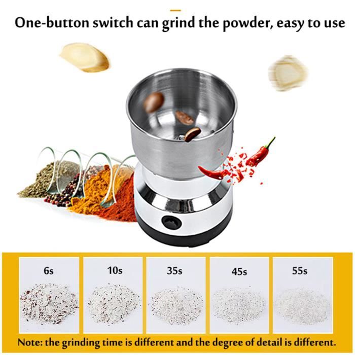 OMISOON Moulin à Café Électrique 70g - Broyeur 200W Avec Bol Amovible Inox Pour Café, Épices Et Noix