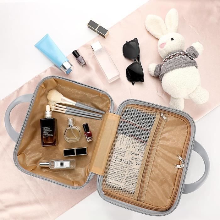 Valise Cosmétiques Organisée Valise Maquillage Pro à Roulettes - Miroir LED - 4 Hauteurs Réglables - Serrure Code - Aluminium Coffret Maquillage Studio