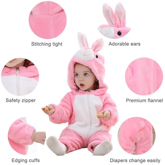 NCTCITY Bébé Garçon Fille Combinaisons en Coton Mignon Été Nouveau-né Barboteuse Infantile Grenouillères à Manche Courte Pyjama Naissance Bobysuits avec Bouton-Pression 0-12 Mois