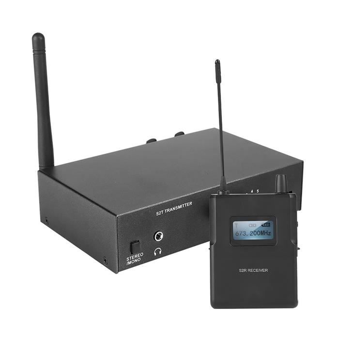 Sistema Wireless UHF Eboxer ANLEON S2 - Trasmettitore E Ricevitore Stereo Per Audio