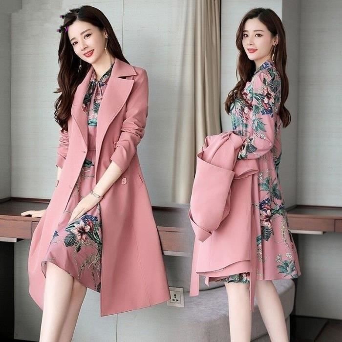 Elle pink trench coat online