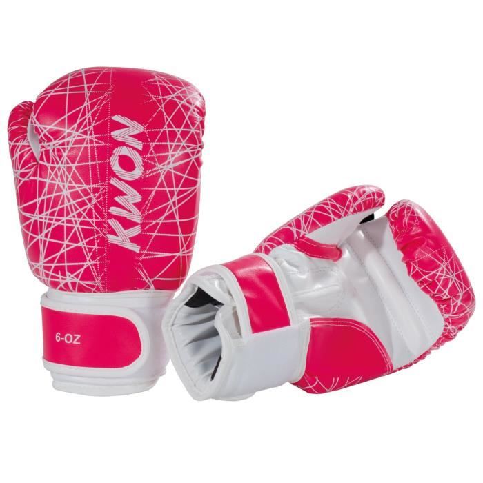 Gants De Boxe KWON Pointer – Noir, Rouge, Jaune, Bleu, Rose, Blanc, Tailles 10 Oz