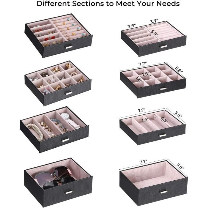 OUNONA Boîte à Bijoux Multi-compartiments Organiseur Pour