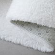 Tapis De Salon Shaggy - Marque - Uni Blanc - Poils Longs - 140x200cm-3
