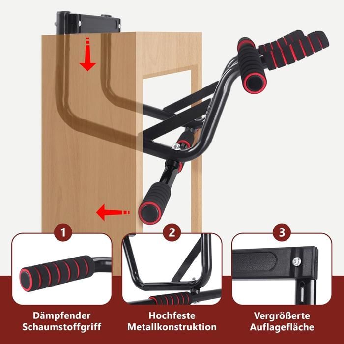 Barre De Traction Jackal Pour Cadre De Porte – Acier Noir, Portable, Fitness à La Maison