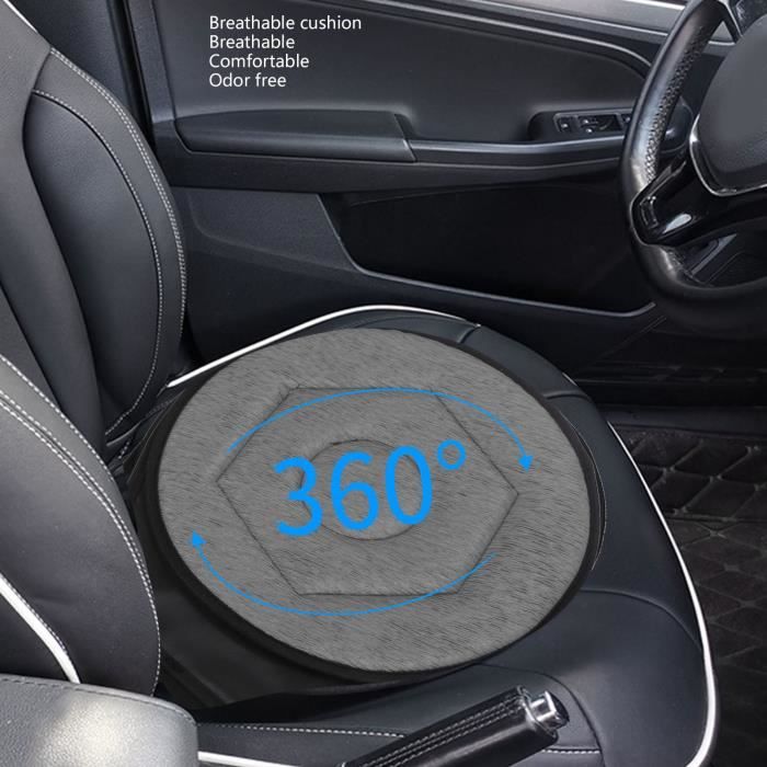 Coussin pivotant Portable 360 degrés rotatif chaise de voiture coussin de  siège coussin rotatif tapis en mous gris 98666