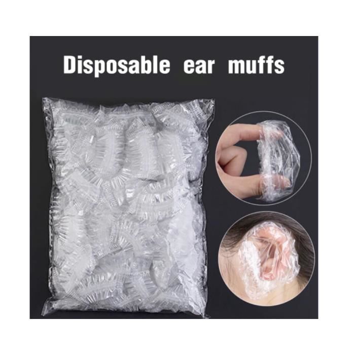 Bouchons d'oreille de douche jetables, couvre-oreilles en plastique  étanche, protège-oreilles pour la coloration des cheveux, 100 pièces, Mode  en ligne