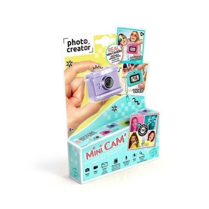 Appareil Photo et Vidéo Numérique Mini Cam’ – Vintage - avec Porte-clé et Carte SD 1Go Incluse – Photo Creator  – CLK 06 Canal Toys