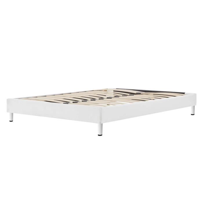 Buartttbear Ensemble Sommier + Matelas 140x190 Cm - Cadre Lit Métal Noir Avec Rangement Sous Lit - Matelas 14 Cm Blanc