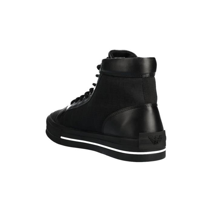 Baskets montantes homme EA7 EMPORIO ARMANI X8Z0372 K294 Noir Synthetique Lacets Noir Cdiscount Chaussures