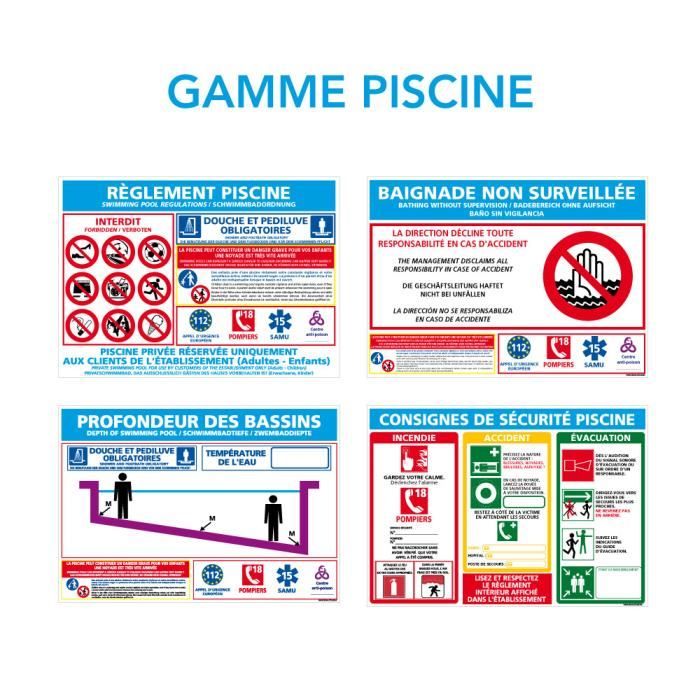 Signaletique.Biz France - Panneau profondeur des bassins - Signalétique Signaletique.Biz France - Panneau profondeur des bassins - Signalétique