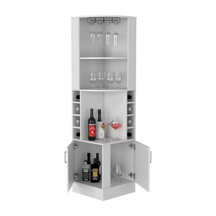 Meuble Bar d'angle Syrah avec porte-verres - TUHOME - Blanc - Salon -  Contemporain - Design - Cdiscount Maison