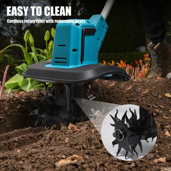 Motoculteur Sans Fil 18V Makita Compatible - Mini Motobineuse 600W 360 Tr/min Profondeur 240mm Pour Jardin