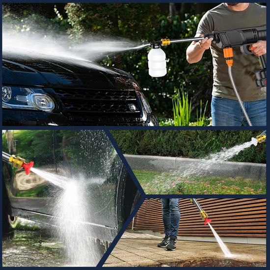 Nettoyeur Haute Pression Sans Fil 60 Bar – Pour Voiture, Jardin, Terrasse, Avec Batterie 30000mAh