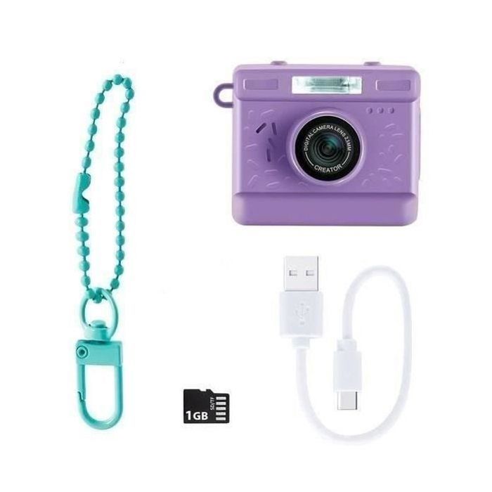 Appareil Photo et Vidéo Numérique Mini Cam’ – Vintage - avec Porte-clé et Carte SD 1Go Incluse – Photo Creator  – CLK 06 Canal Toys