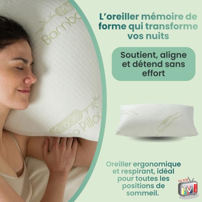 Oreiller Ergonomique Cervical Mémoire De Forme Elviros – Anti Ronflement Gris