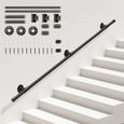 TTLIFE Main Courante pour Escalier Intérieur Extérieur 1.5M, Support Mural Industrielle Antidérapante Poignée Rambarde de Sécurité-0