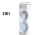 Mini Climatiseur Portable 3 en 1, Refroidisseur d'air Télécommande, Ventilateur à double rangée, 3 vitesses, 7 couleurs de LED Nuit