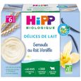 Hipp Bio Délices de Lait Semoule au Lait Vanille +6m 4 x 100g-0