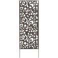 Panneau décoratif en métal avec motifs ajourés - NORTENE - Tâches - 0,60 x 1,50 m - Brun vieilli-0