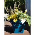 Bac à fleurs carré RIVIERA SOLEILLA - Plastique - 40x40 cm - Bleu-0