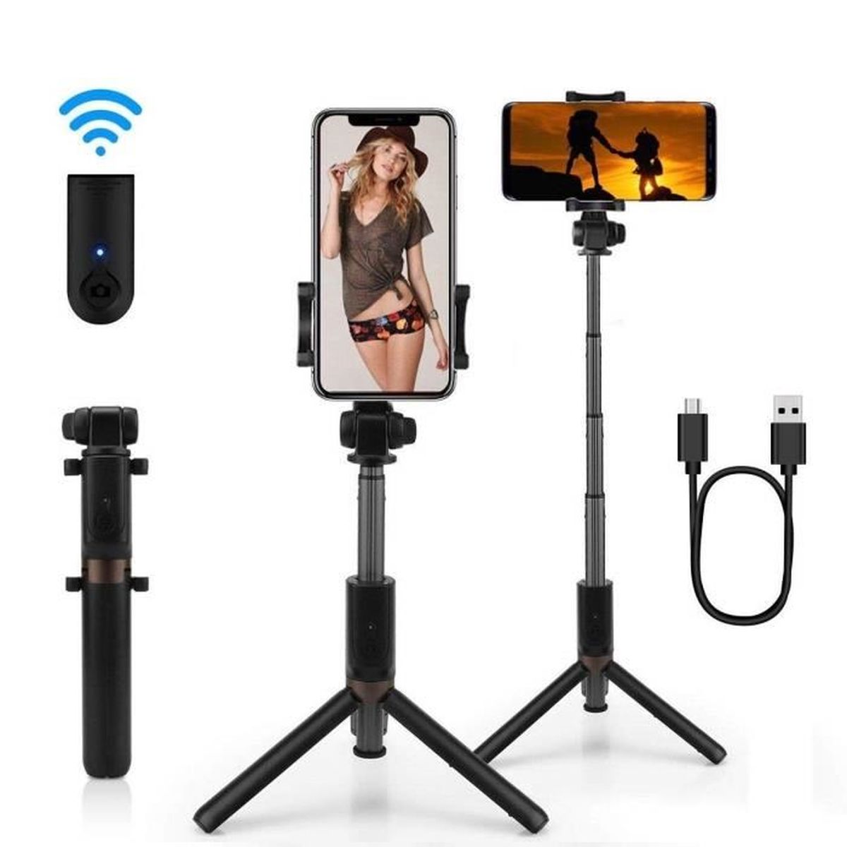Bluetooth Perche Selfie Stick Trépied Monopode avec