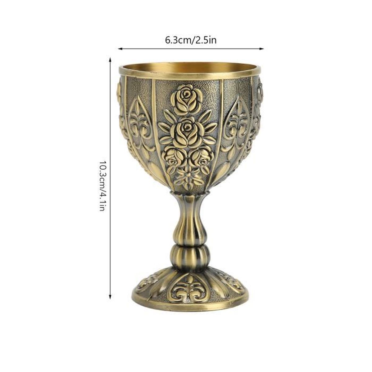 Zerodeko Lot De 2 Coupes Calice Vintage En Métal Orné - Verres Cérémonie Pour Dégustation Et Festivités