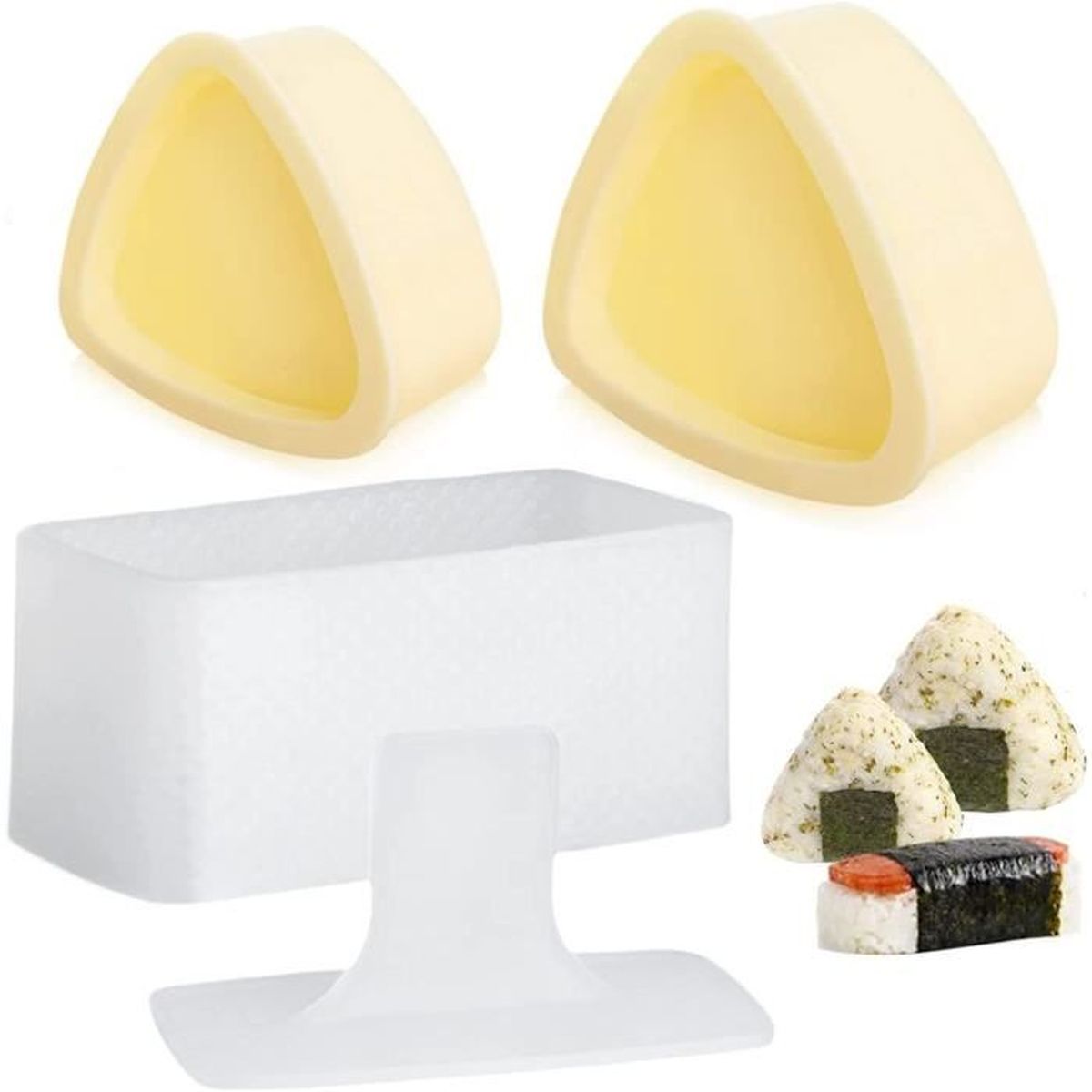 Moule à Sushi Onigiri Triangulaire 6 Pièces - Pour Bento Japonais DIY, En Plastique Blanc