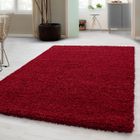 Carpetsale24 Uni Tapis de Salon Shaggy Uni Tapis Rouge 140x200 cm Chambre Tapis Poil Long Moelleux et Doux