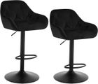 WOLTU Tabouret Bar Pivotant,Lot de 2 Chaise Haute Cuisine en Métal,Réglable en Hauteur,Accoudoirs et Repose-Pieds,Noir W0ATT0375-2