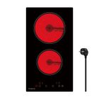 Plaque de Cuisson Électrique Vitrocéramique Gudsunal, Table de Cuisson à 2 Feux, 3000W, 9 Niveaux de Puissance, Minuteur