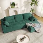 PATBRELA Canapé d'angle droit 263x171x 59cm, combinaison libre, sans assemblage canapé en L 4 places avec méridienne vert en Velours cotelé